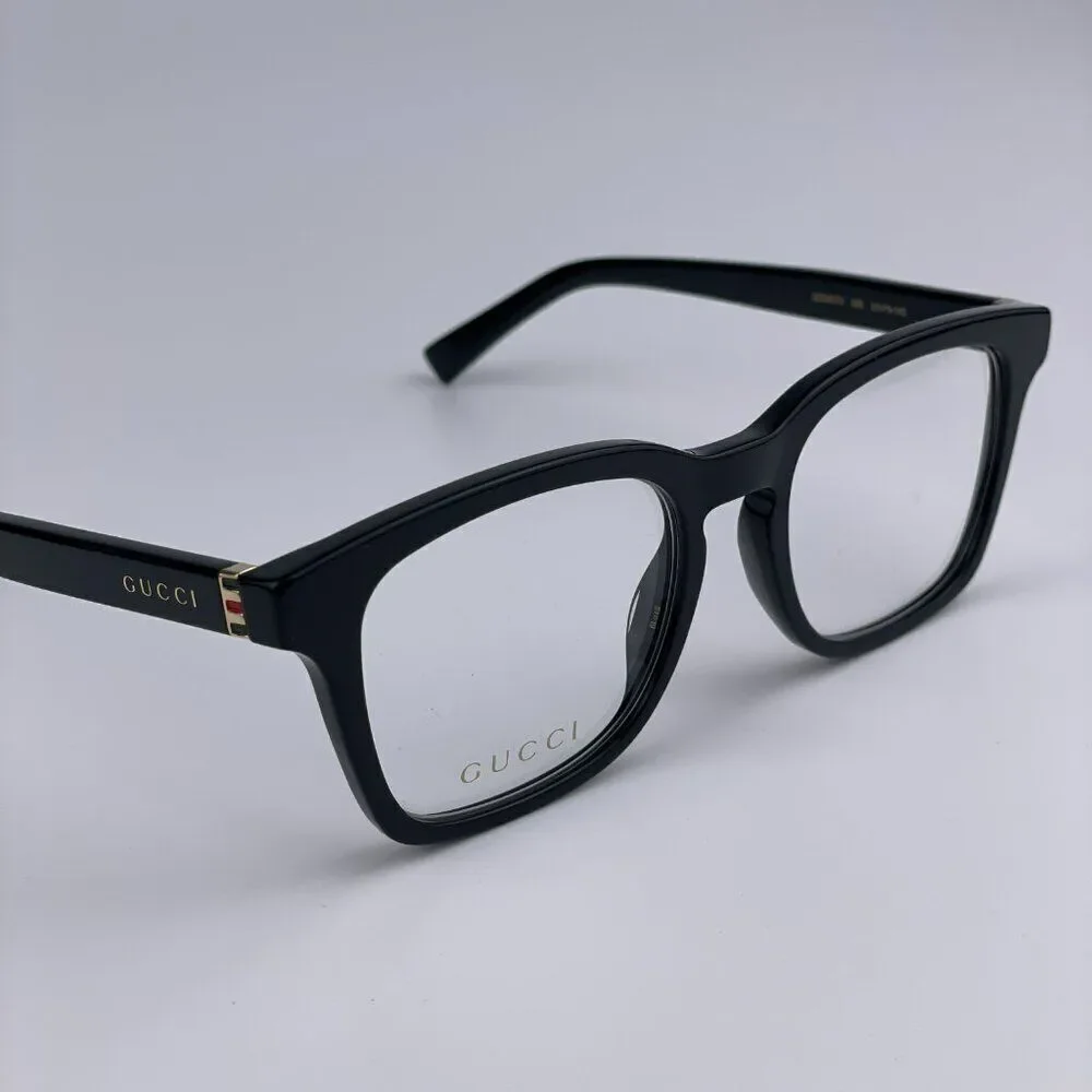 SALE! NEW GUCCI WEB GG0457O 005 Black Gold Square Women Eyeglasses